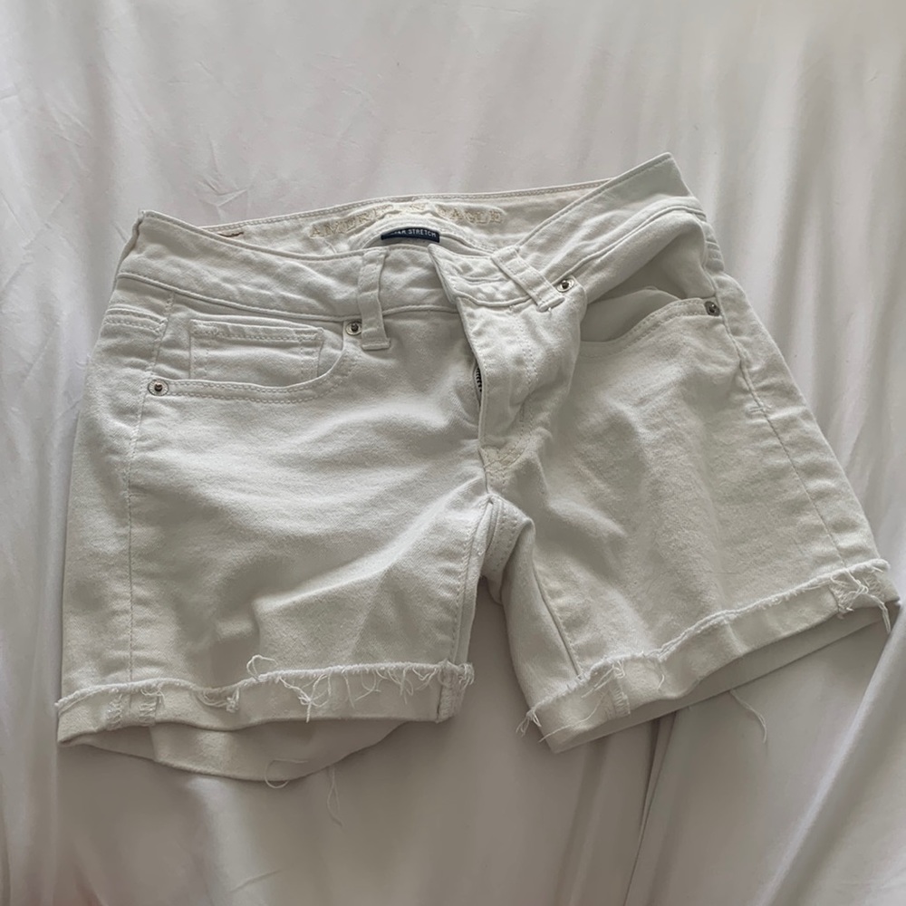 American Eagle White Jean Shorts